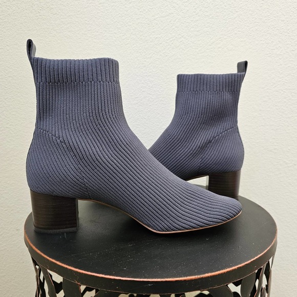 EVERLANE Women's The Glove Boot Ribbed Knit Slate Gray Booties Sz 9 - Picture 7 of 11